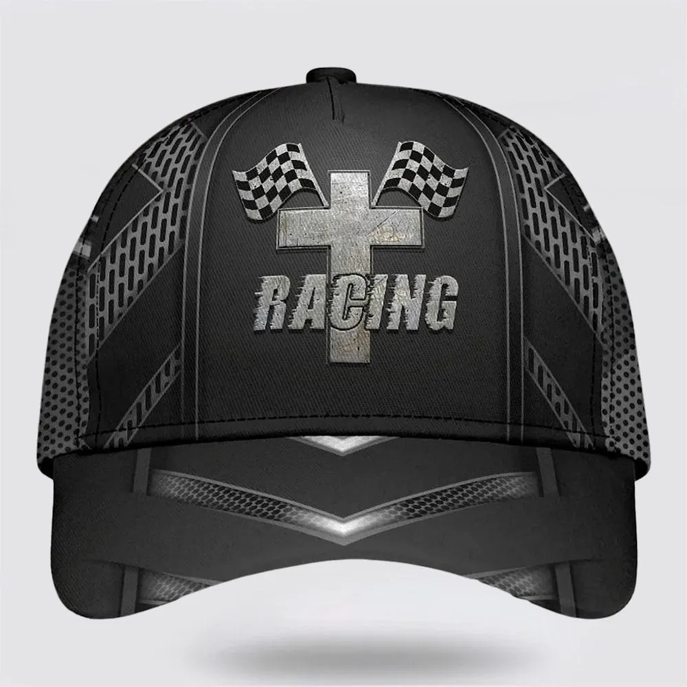 Racing The Cross Classic Hat All Over Print - Christian Hats for Men and Women