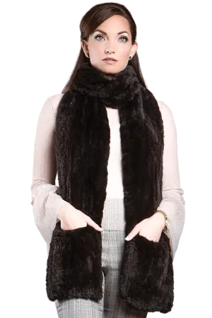 Rex Rabbit Knitted Poche Scarf with Pockets