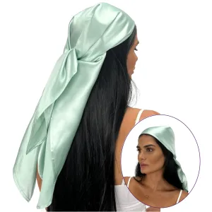 Silk Square Head Scarf - Green