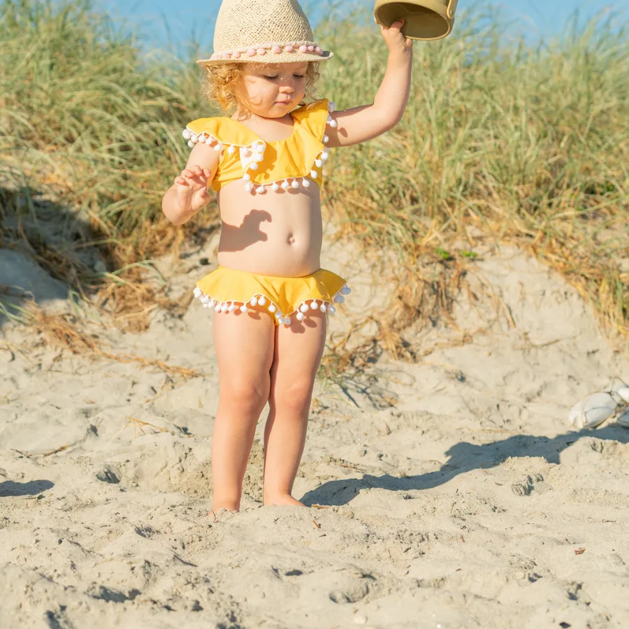 Snapper Rock Pink Pompom Fedora G00655 - Natural