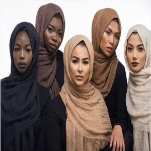 Soft Cotton Scarf with Fringes for Women – Solid Hijab, Stylish Pashmina Wrap, Popular Muffler Shawl for Everyday Wear.