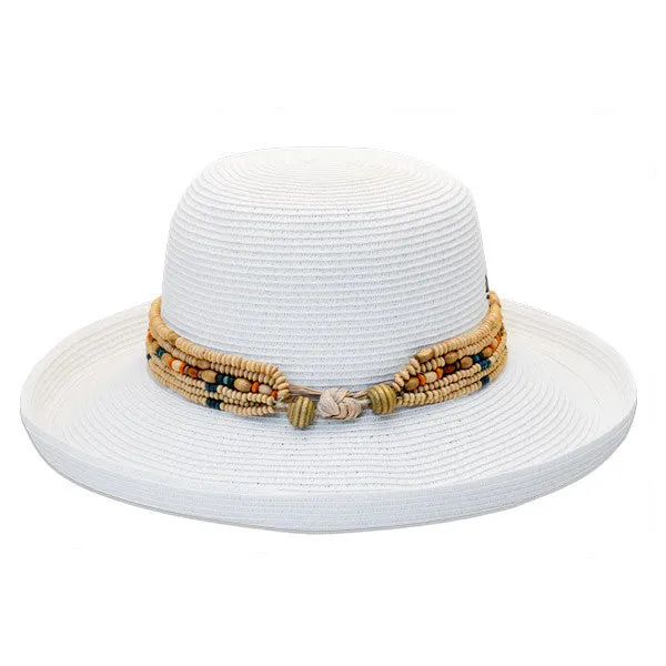 Sun 'N' Sand - Poly Up-brim Sun Hat with Beaded Band