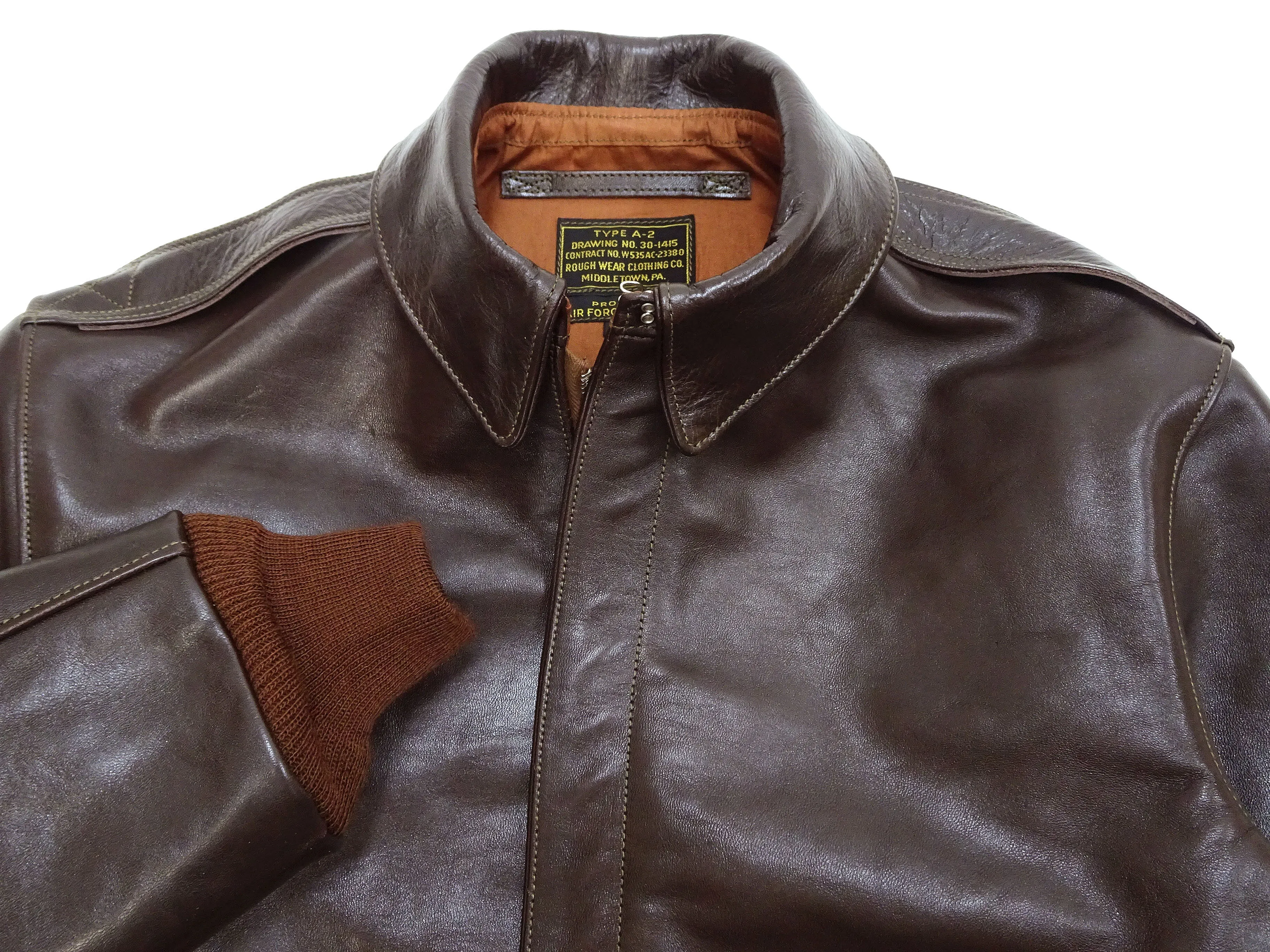 TOYS McCOY Jacket Men's A-2 Flight Jacket Plain A2 Leather Bomber Jacket TMJ2325 Seal Brown