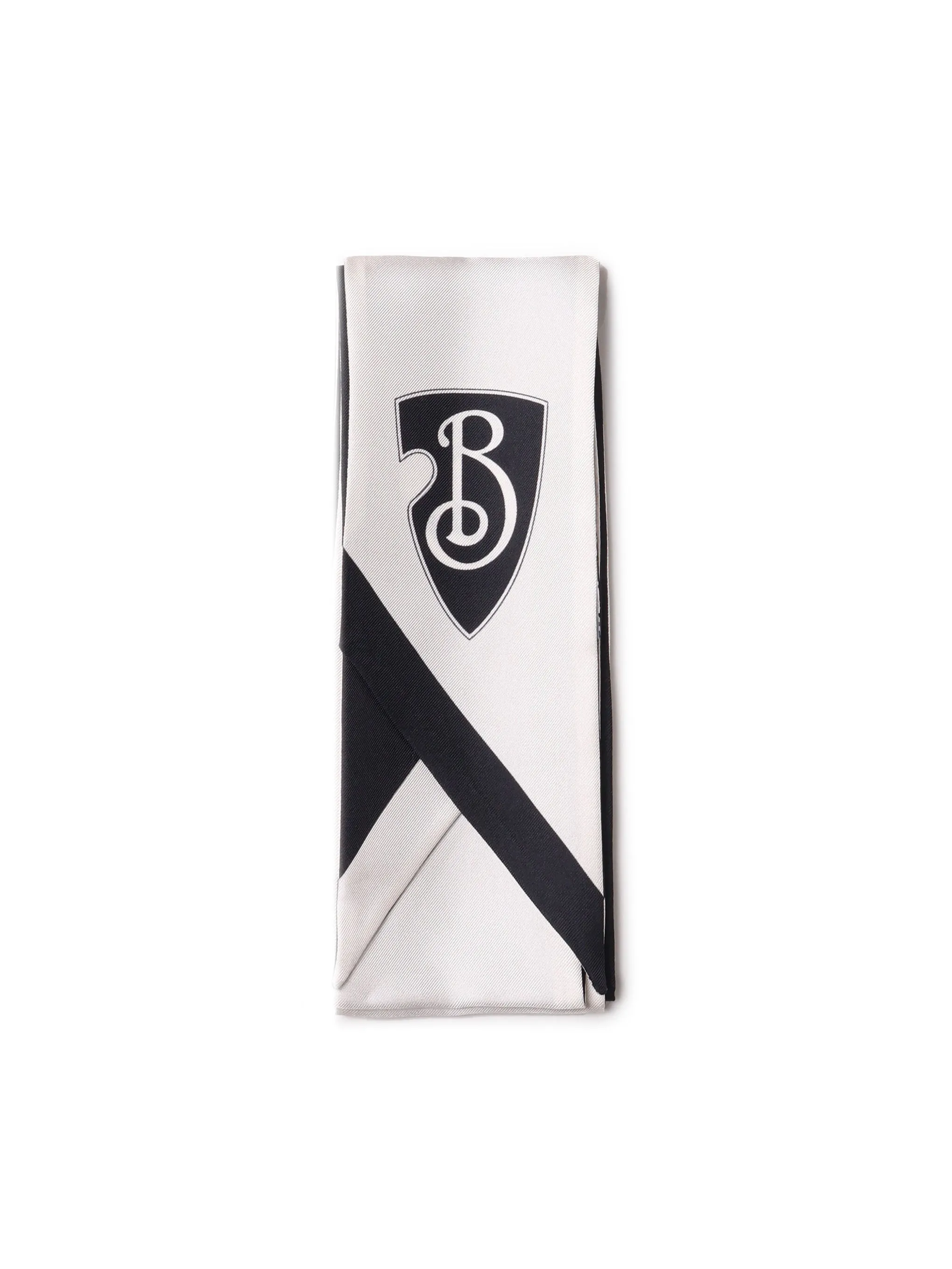 Two-Tone Silk Scarf with Logo