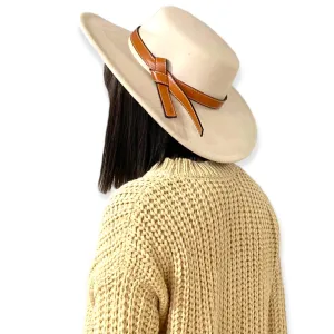 Wide Brim Flat Crown Fedora Hat