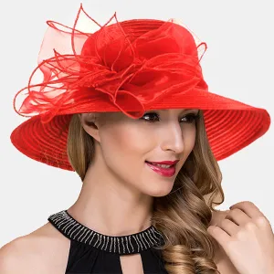 Women Church Dress Wide Brim Hat S052