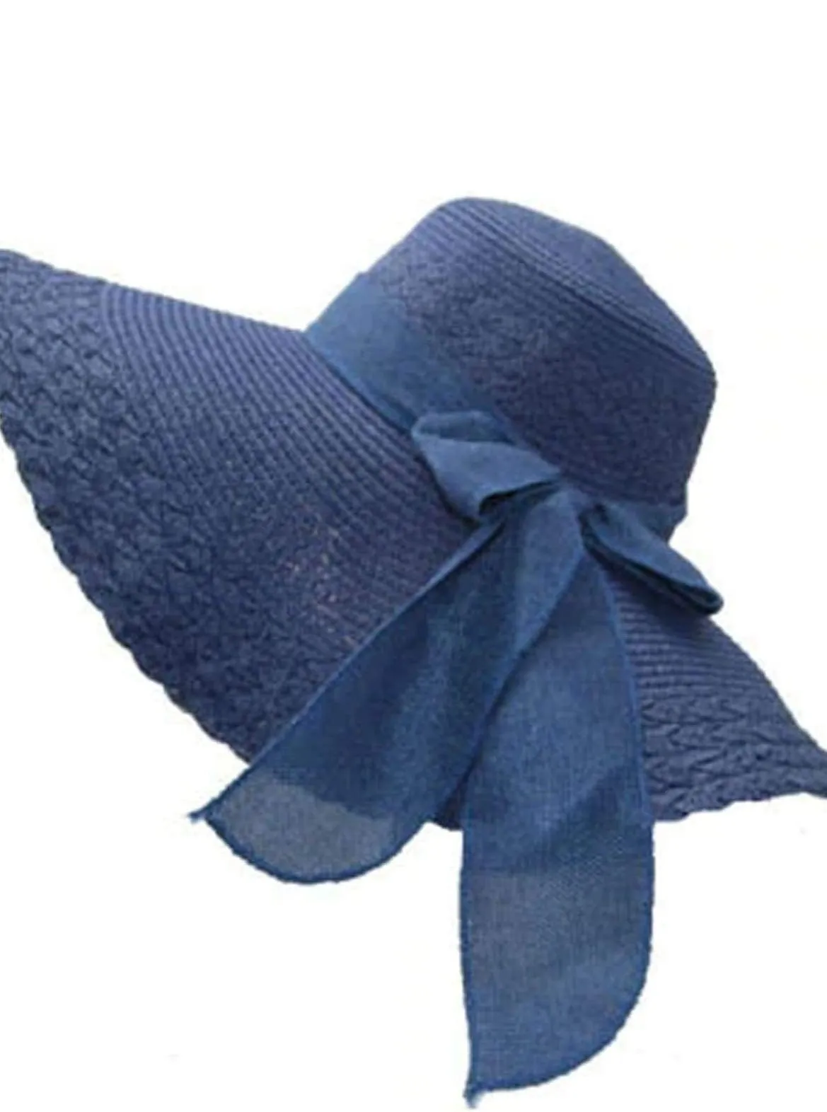 Women's Wide Brim Floppy Hat With Large Ribbon